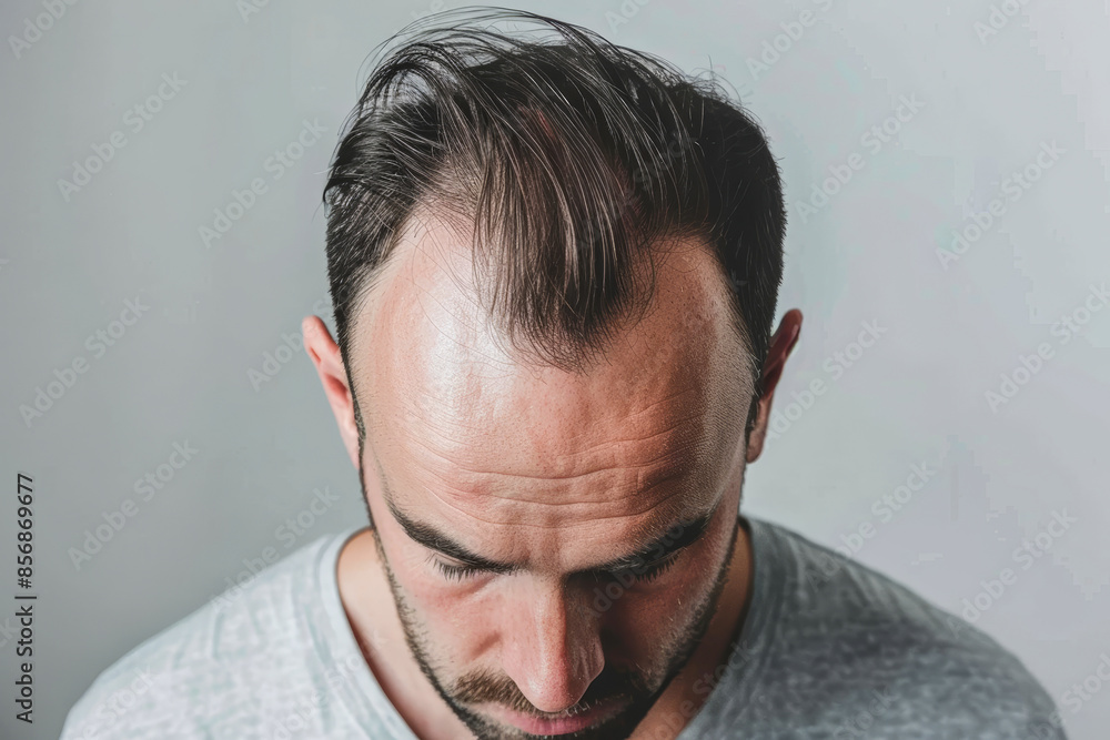 Obraz premium Comparison of a mans hair before and after treatment