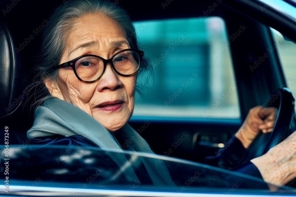 Confidant senior woman thrilled to be sitting in the drivers seat of her car with one hand on the steering wheel. Senior woman thrilled to be sitting in the drivers seat of her car. Confidant senior woman thrilled to be sitting in the drivers seat of her car with one hand on the steering wheel. Senior woman thrilled to be sitting in the drivers seat of her car.
