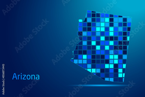 concepts of Arizona Network Digital Technology Graphic illustration. Blue Color. Internet Futuristic Concept Map.