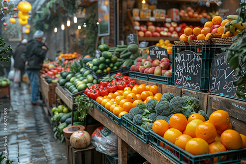 fruits and vegetables at the market