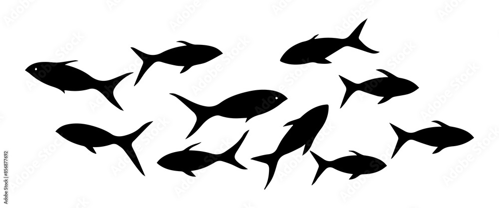 PNG Flock of fishs silhouette animal shark. PNG Flock of fishs silhouette animal shark.