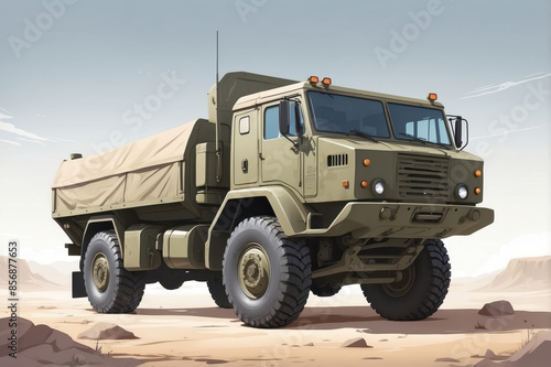 military truck isolated