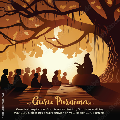 new Happy guru Purnima guru and shishya teaching . god abstract Vector Illustration design.