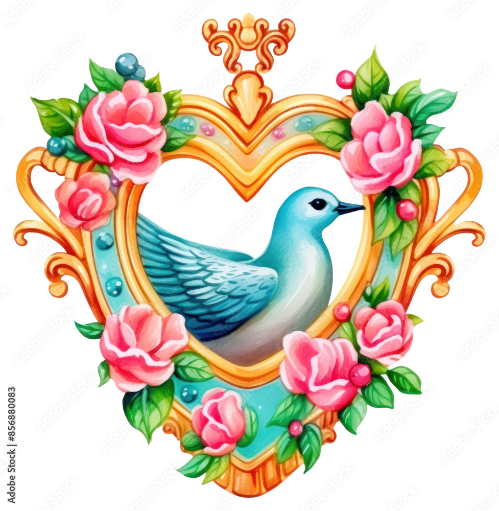 Fototapeta premium PNG Dove printable sticker pattern heart creativity.
