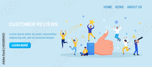 Customer review rating or evaluation. People give feedback. Client choice. Business satisfaction support. User experience or satisfaction, opinion for product or services