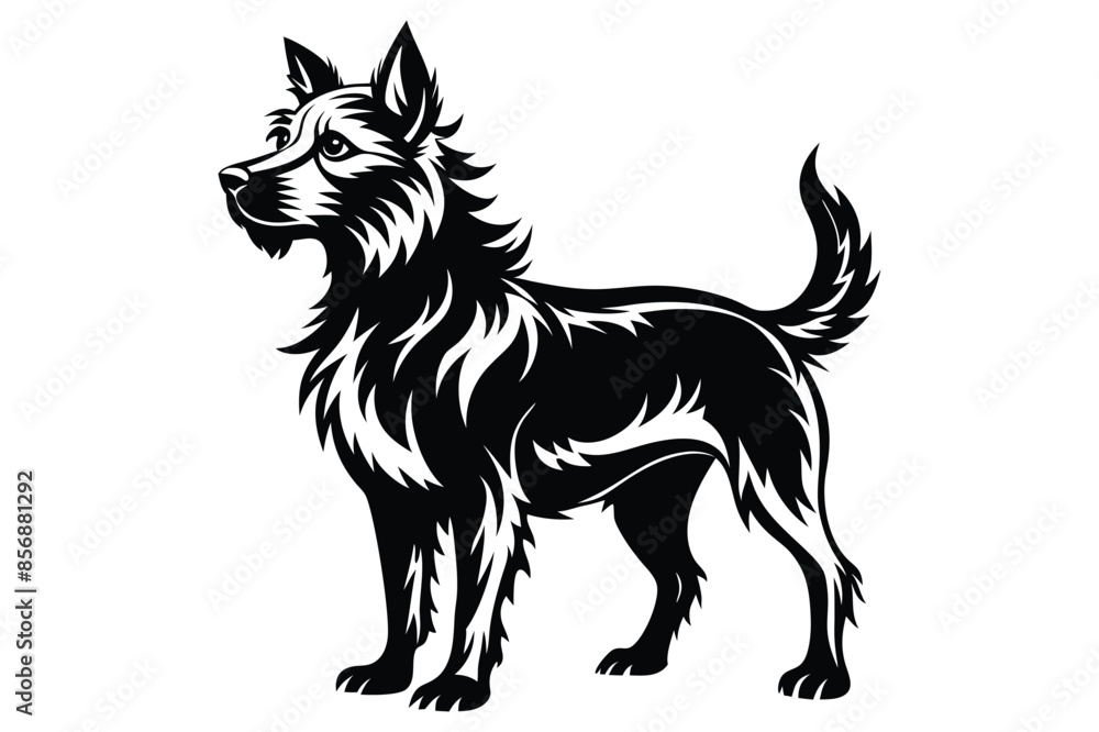 Black and white dog vector silhouette Black and white dog vector silhouette