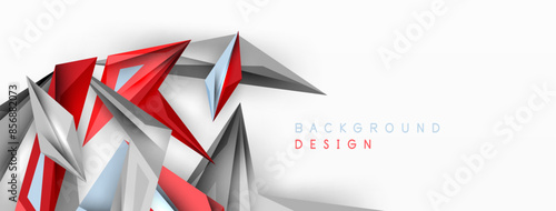 Minimal geometric abstract background. Low poly dynamic triangle design. Trendy techno business template for wallpaper, banner, background or landing