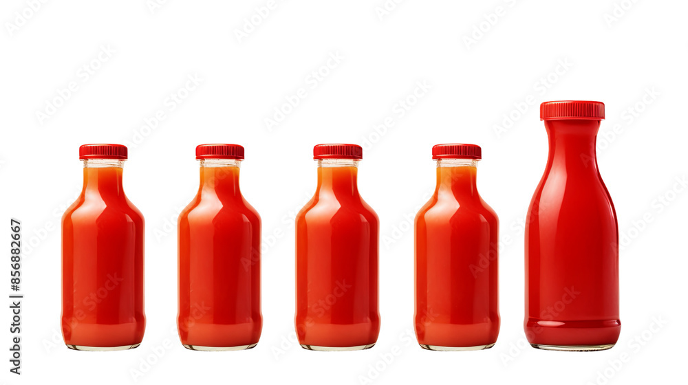 Vibrant Red Tomato Ketchup Bottle Isolated on Transparent Background - 3D Illustration for Food Concepts Vibrant Red Tomato Ketchup Bottle Isolated on Transparent Background - 3D Illustration for Food Concepts