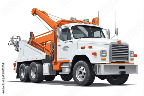 tow truck vector style isolated background