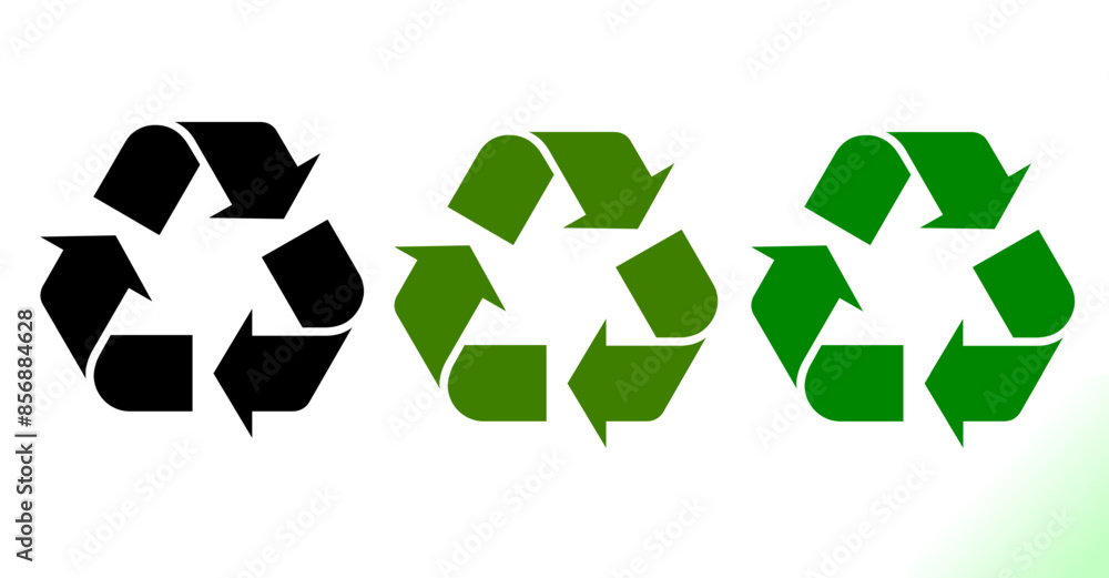 recycle symbol set on white. vector recycle sign illustration for packaging, bin, garbage, trash, label, merchandise etc use. recycle symbol set on white. vector recycle sign illustration for packaging, bin, garbage, trash, label, merchandise etc use.
