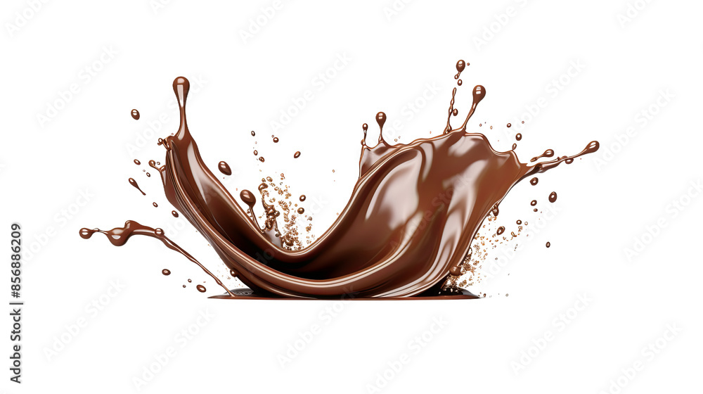 Delicious Chocolate Splash Cocoa in 3D Isolated on White Background - Top View Flat Lay PNG Digital Art Delicious Chocolate Splash Cocoa in 3D Isolated on White Background - Top View Flat Lay PNG Digital Art