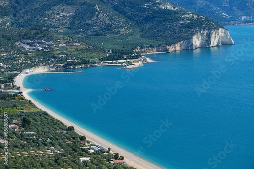 View of Mattinata beach, Gargano, Italy, Europe.  