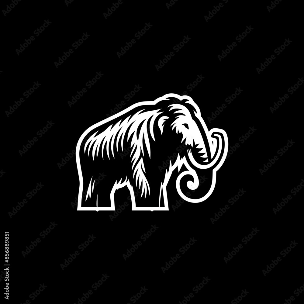 Fototapeta premium Mamouth Strong Logo Design Vector