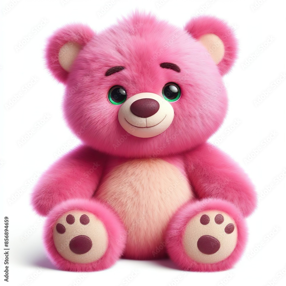 a fur plush stuffed cute pink - magenta lotso teddy bear, white background a fur plush stuffed cute pink - magenta lotso teddy bear, white background