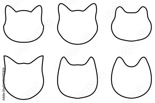 Simple cat head outline set design