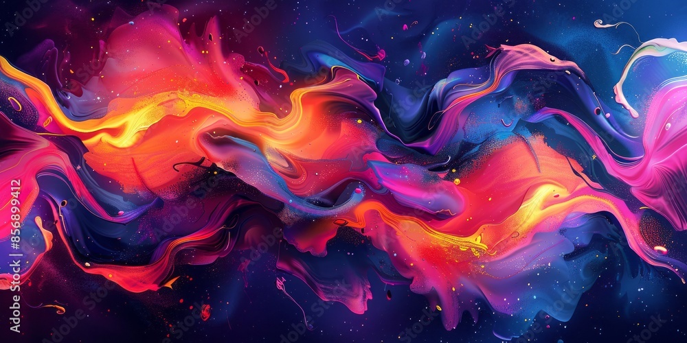 Vibrant Abstract Fluid Art Composition with Bold Colors and Energetic Flowing Elements Vibrant Abstract Fluid Art Composition with Bold Colors and Energetic Flowing Elements