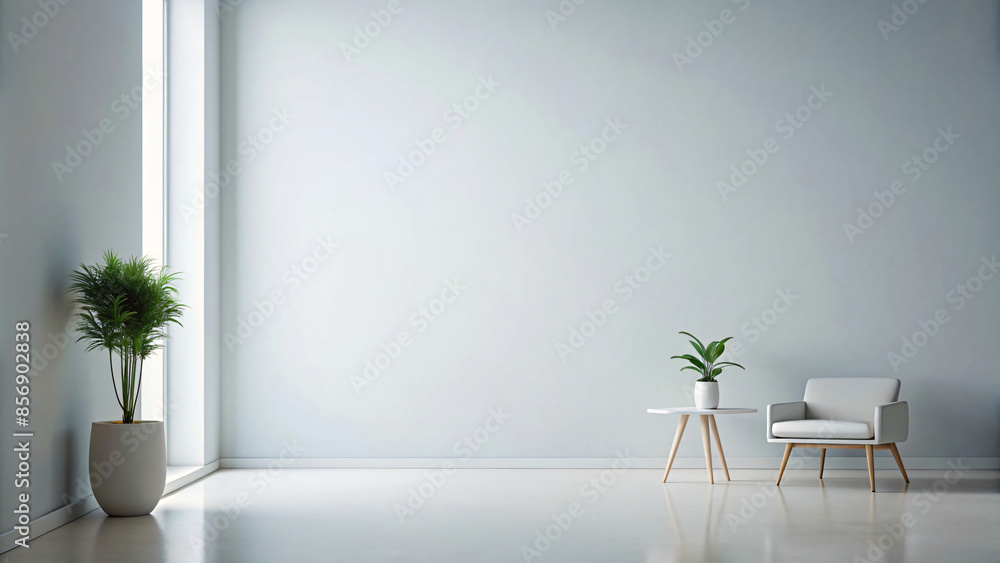 Empty room with a window or decorated with potted plants for a touch of nature indoors Empty room with a window or decorated with potted plants for a touch of nature indoors