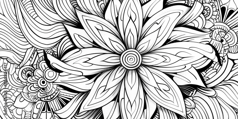 Adult colouring book page Adult colouring book page