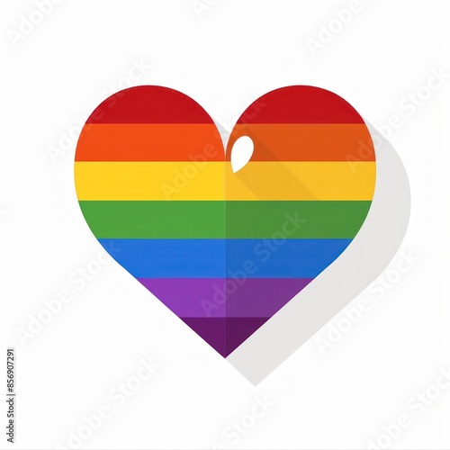 Free Download Geometric Rainbow Heart Celebrating LGBTQ Pride and Diversity - Generative ai - GFXLoad