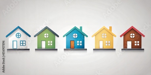 set of colored house