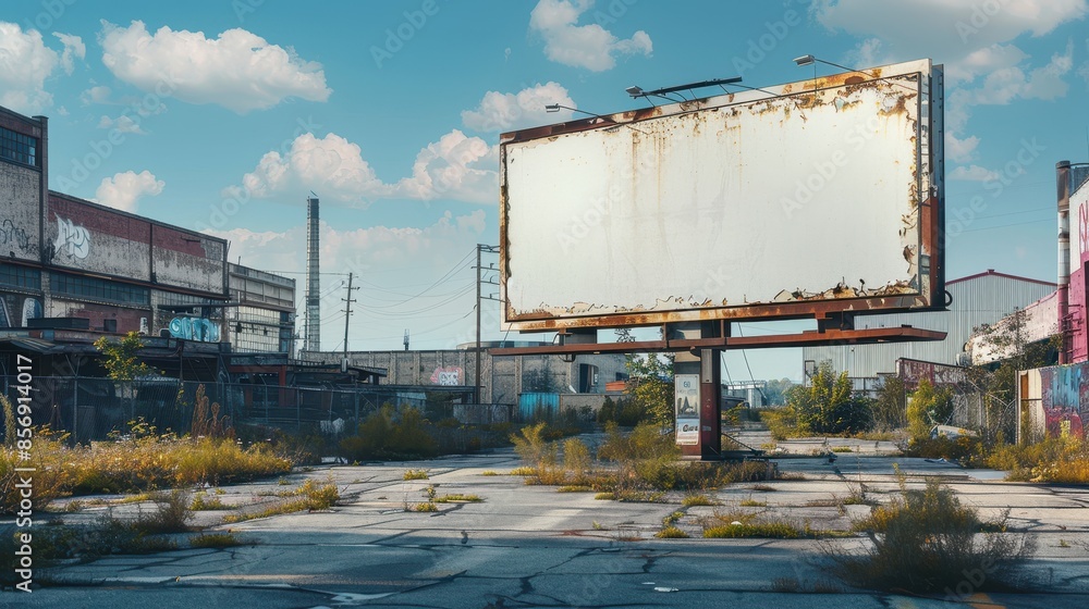 Rusty Billboard in an Abandoned Industrial Area Rusty Billboard in an Abandoned Industrial Area