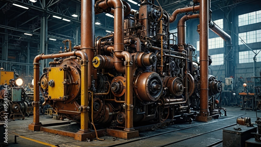 Industrial Machine in a Workshop. Industrial Machine in a Workshop.