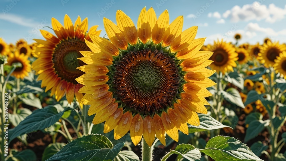 Sunflower Field in Bloom. Sunflower Field in Bloom.