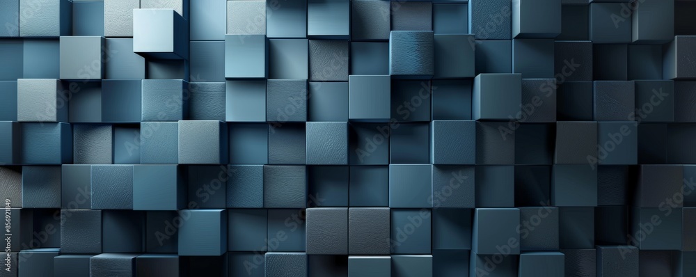 Abstract background with blue cubes in a 3D pattern. Abstract background with blue cubes in a 3D pattern.