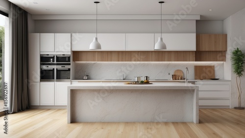 Interior home of kitchen set luxury on white wall copy space