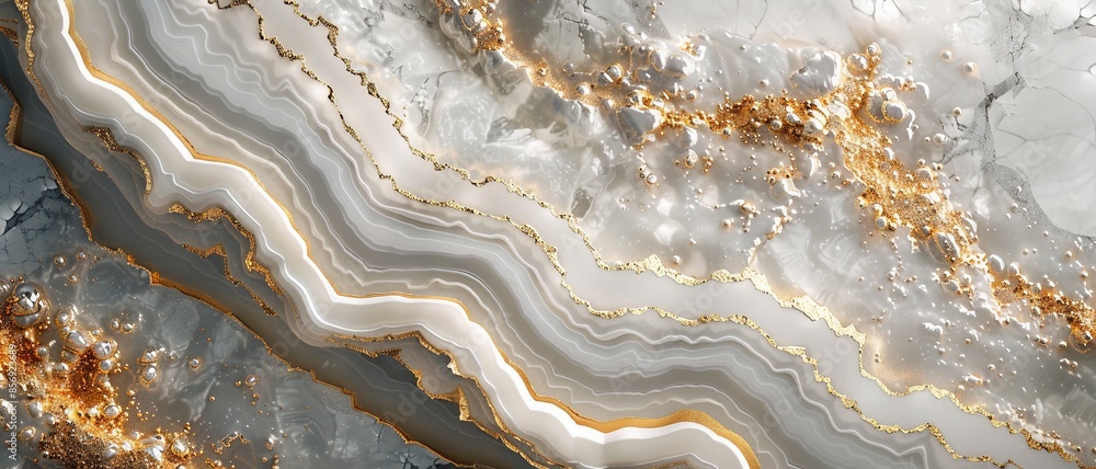 Abstract white and gold agate stone texture background. Abstract white and gold agate stone texture background.