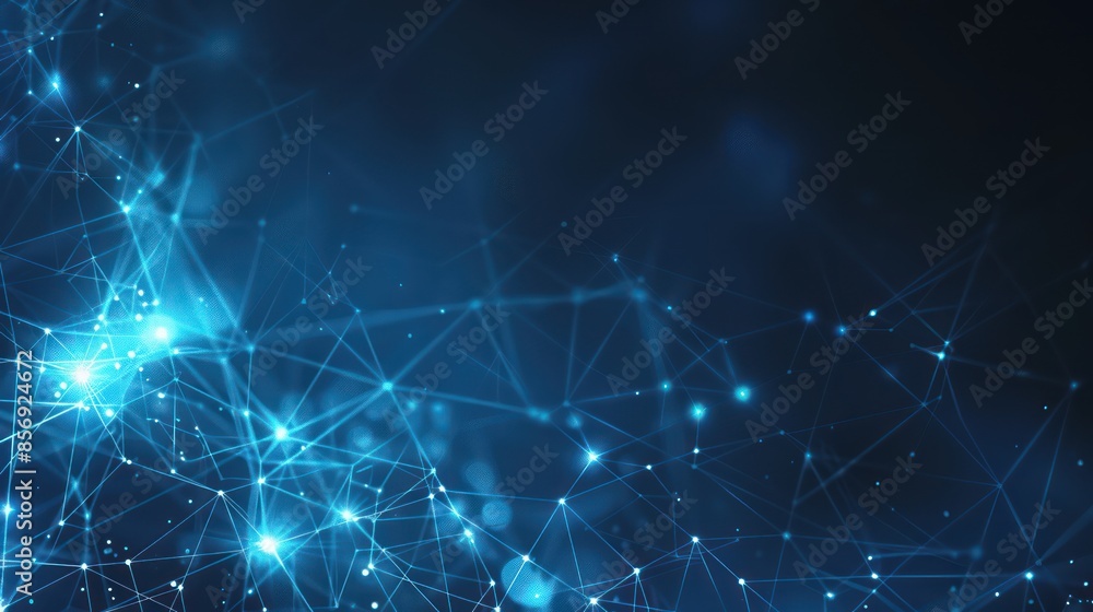 Abstract Blue Network with Glowing Points Abstract Blue Network with Glowing Points