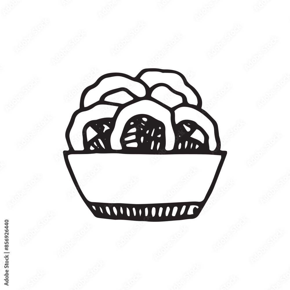 Onion rings illustration on isolated white color Onion rings illustration on isolated white color