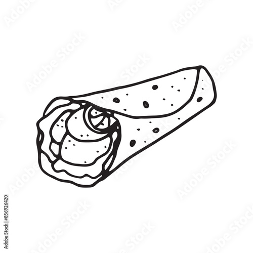 Fajitas illustration on isolated white background