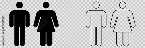 People icon on Transparent background. Person symbol. WC, Restroom and Bathroom Icons. photo