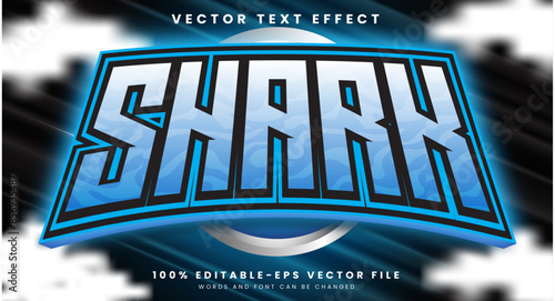 Shark editable text effect template with gaming style effect