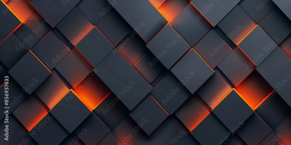 Abstract Geometric Background with Orange Glow