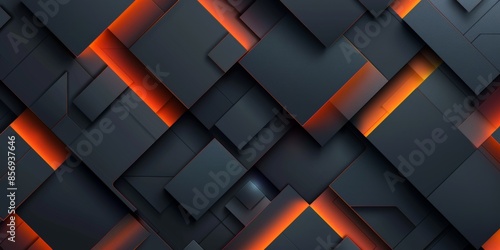 Abstract Geometric Background with Orange Glows