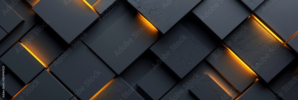 Abstract Dark Wall with Glowing Lines Abstract Dark Wall with Glowing Lines