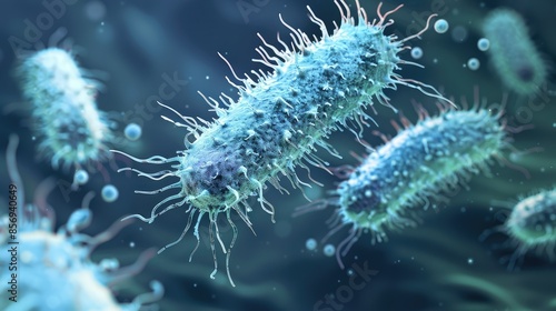 Bacteria inside body, medicine microbiology virus © aan