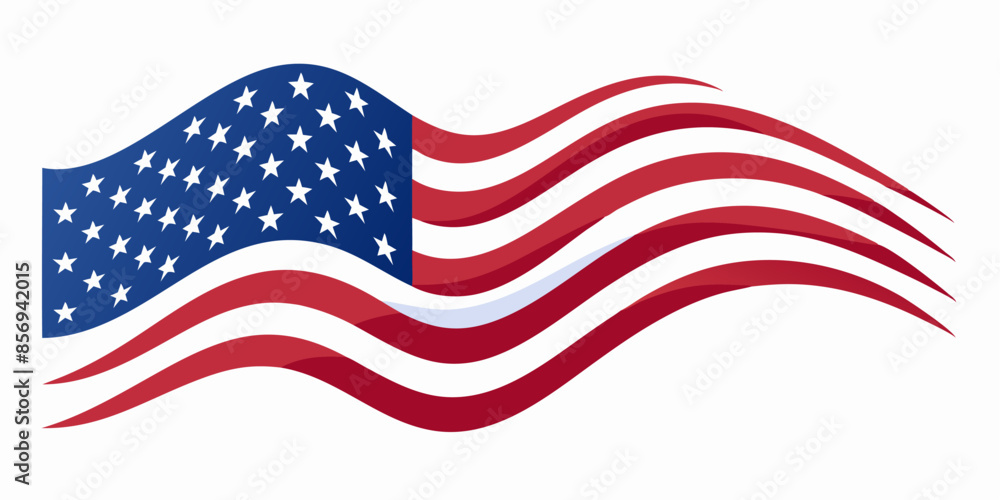 Fototapeta premium A vibrant illustration of the American flag, ideal for patriotic themes and celebrations