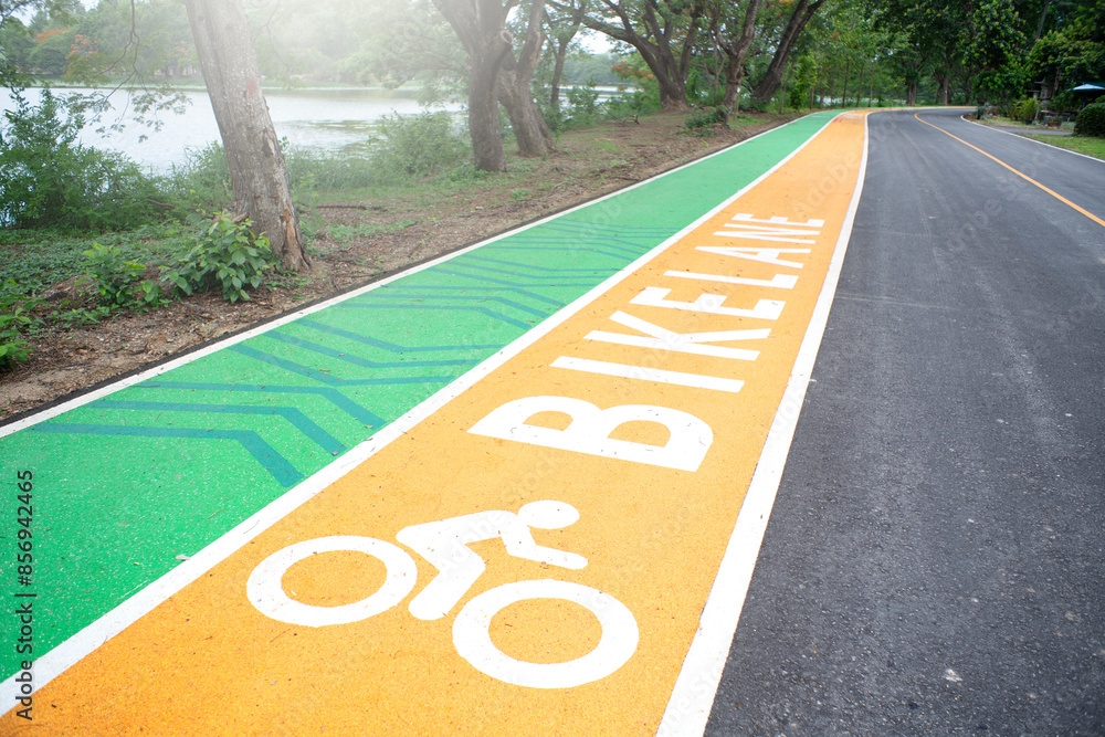 Bicycle symbol on public roads.