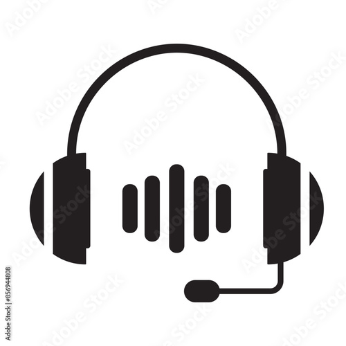 Podcast Icon on White Background. Vector Illustration in Flat Style.