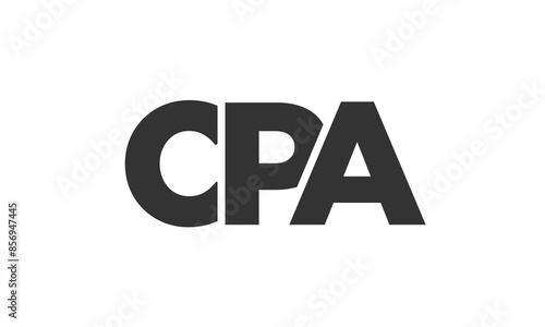 CPA logo design template with strong and modern bold text. Initial based vector logotype featuring simple and minimal typography. Trendy company identity.