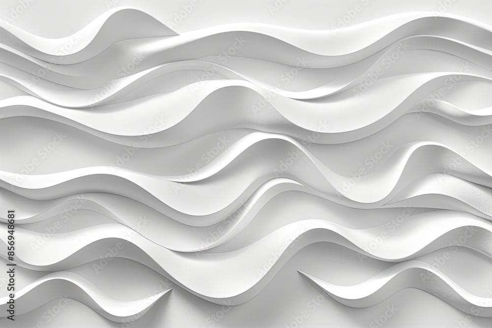 Fototapeta premium A seamless pattern of white waves creating a modern, abstract design. Generative AI