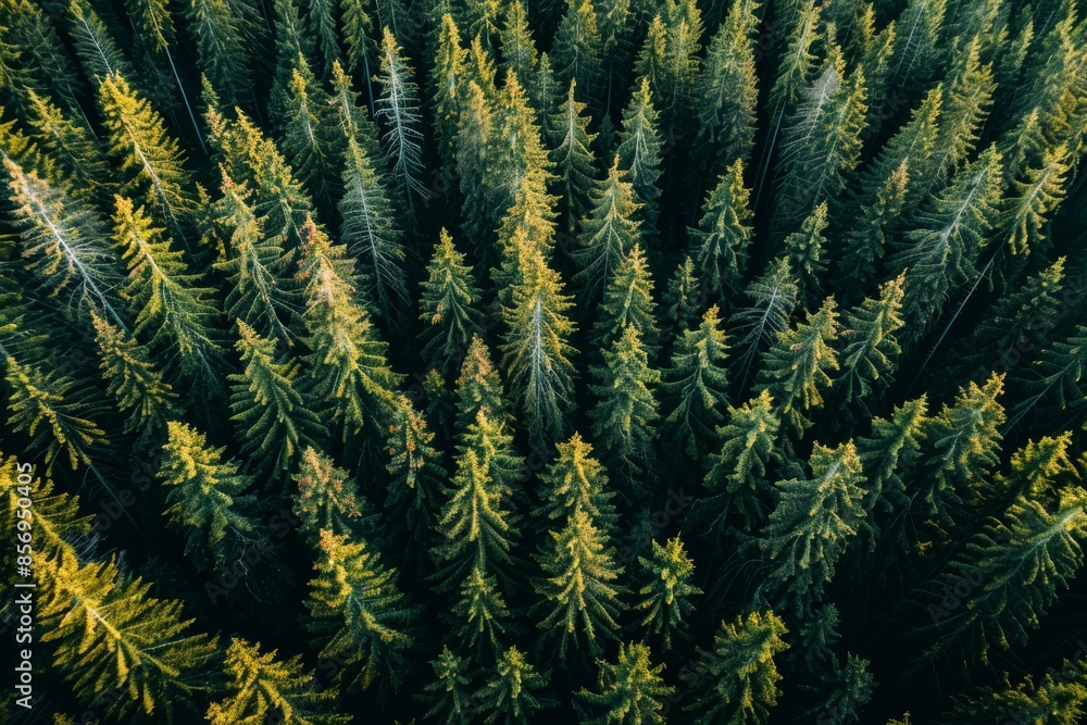 Serene aerial forest landscape in summer Serene aerial forest landscape in summer