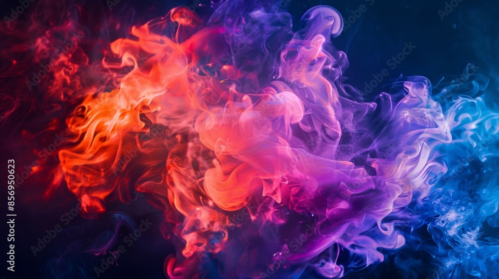 Fototapeta premium Ethereal Flames Dance in Cosmic Harmony, Flowing Energy Swirls, abstract fire background