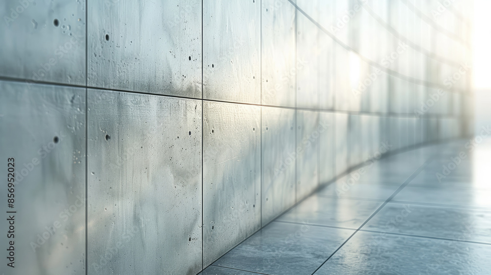 Curved concrete wall with sleek surface and soft lighting. Curved concrete wall with sleek surface and soft lighting.