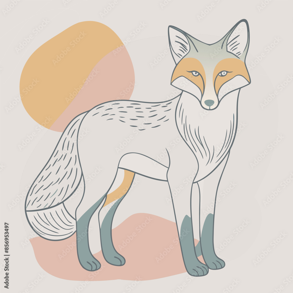 Fototapeta premium simple and cute fox icon