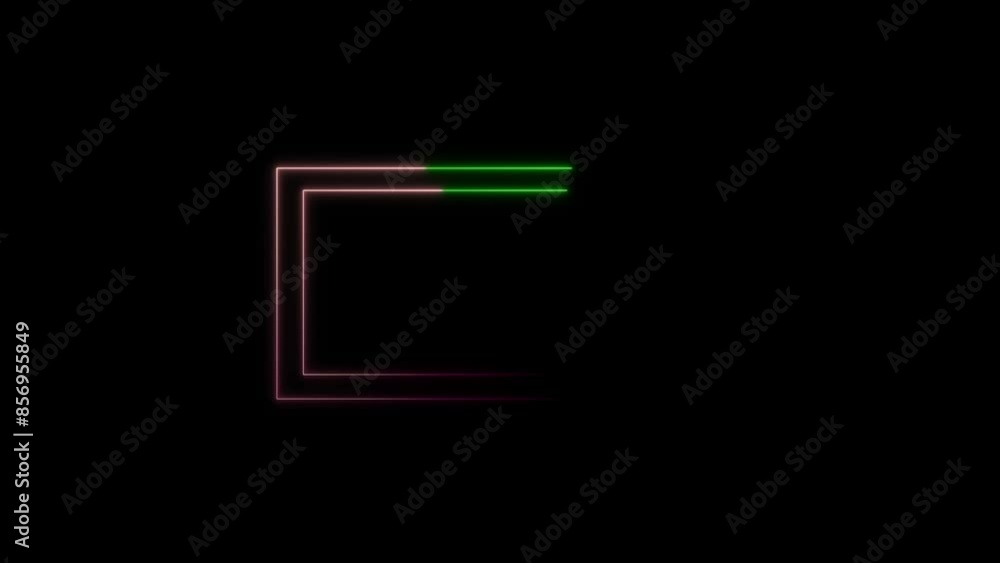 Laser saber border animation repeated moves. Lightning border frame on black background animation. neon border frame, glowing border, Laser saber border animation repeated moves. Lightning border frame on black background animation. neon border frame, glowing border,