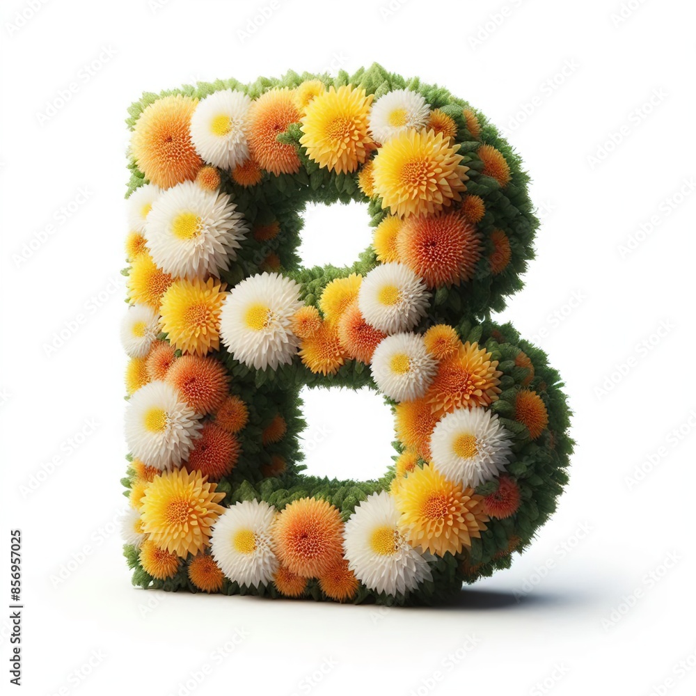 Letter set made of forget-me-not flowers and sparkling Christmas lights Letter set made of forget-me-not flowers and sparkling Christmas lights